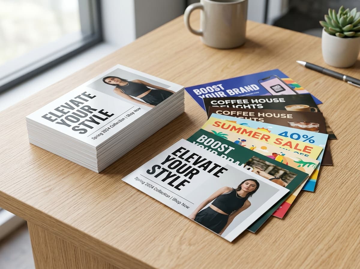 Vibrant full-color 4x6 and 5x7 marketing event flyers