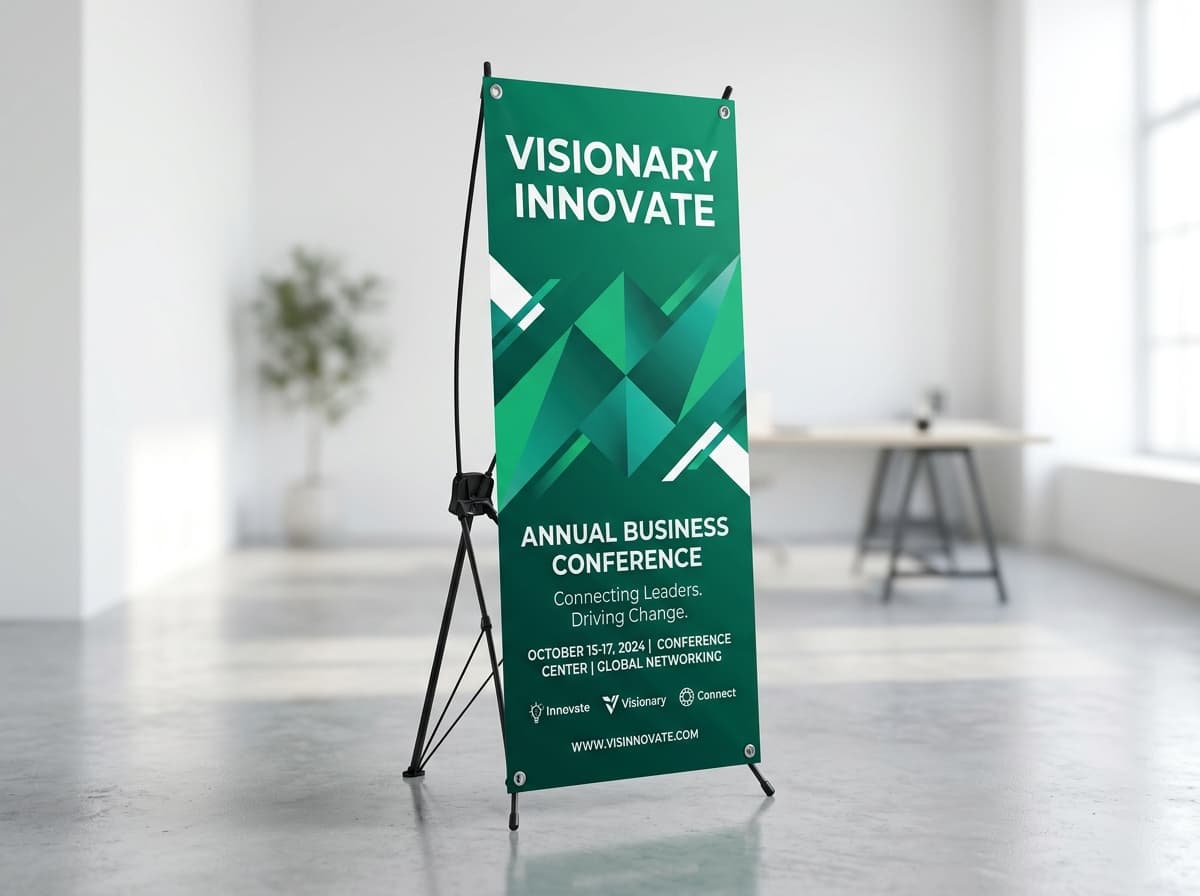 24x63 inch portable lightweight X-frame banner display