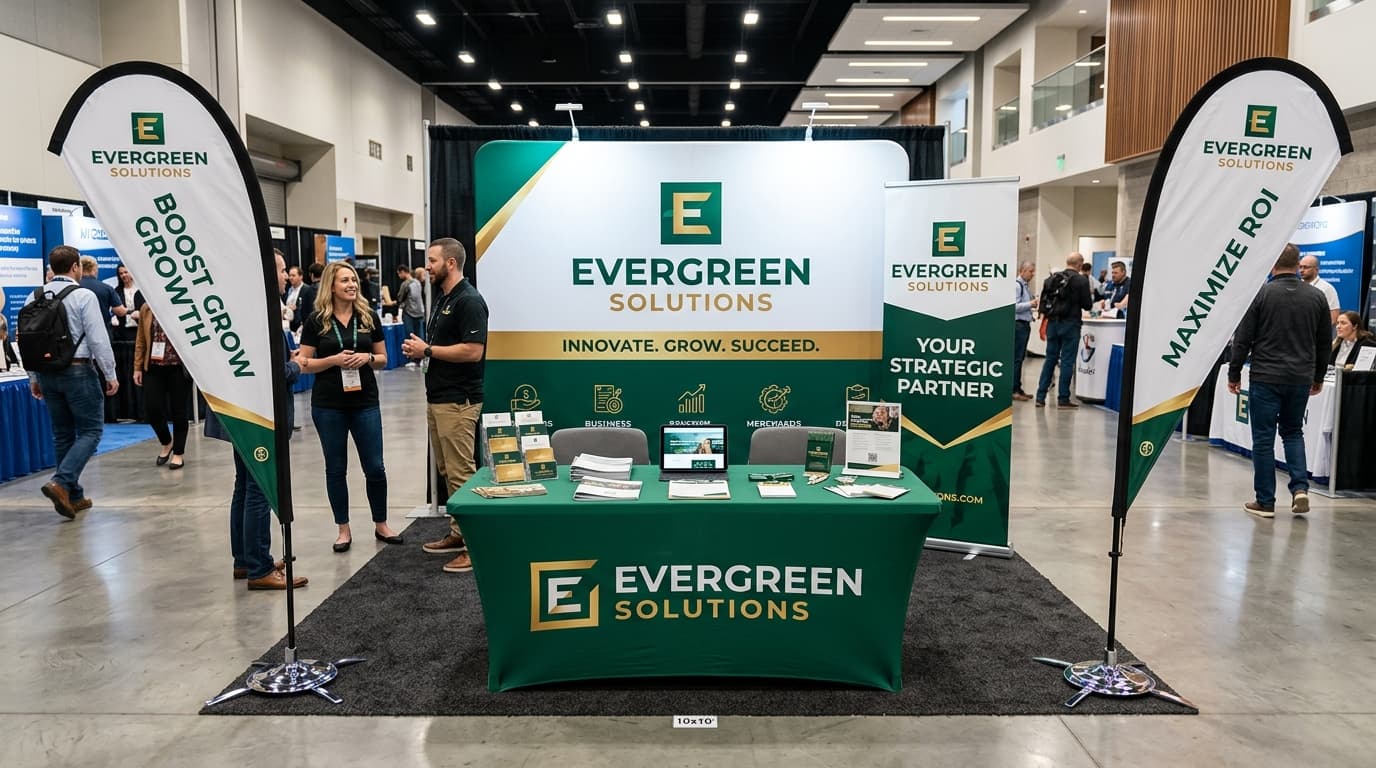 Complete 10x10 trade show vendor booth setup